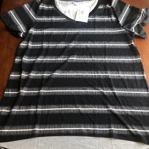 Lularoe Striped V Neck Christy Tee